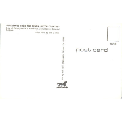 Pennsylvania Dutch Country Long Red Vintage Covered Bridge Postcard PD1