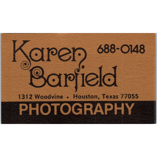 Karen Barfield Photography Houston TX Vintage Business Card SD8-B17