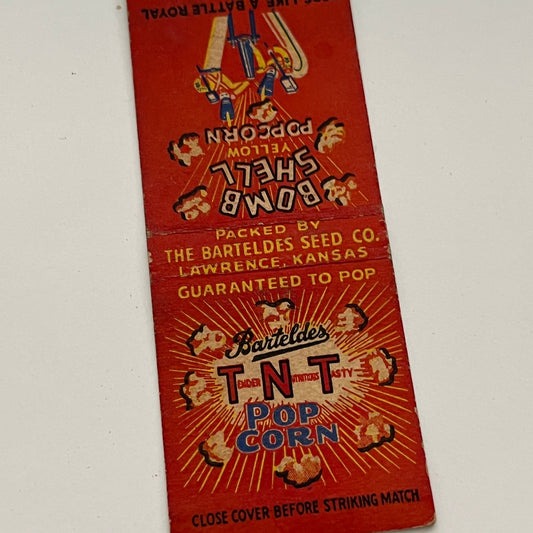 Barteldes TNT Popcorn Bomb Shell Lawrence KS Vintage Matchbook MB59-1