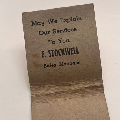 Superior Laundry E. Stockwell Vintage Matchbook Cover TB8-MB2-7