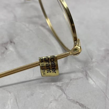Vintage Foster Grant Gold Tone Oval Glasses New Unused NOS TC5-FG