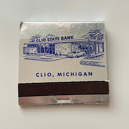 Clio State Bank Clio Michigan Feature Matches Vintage Matchbook SF4-M1