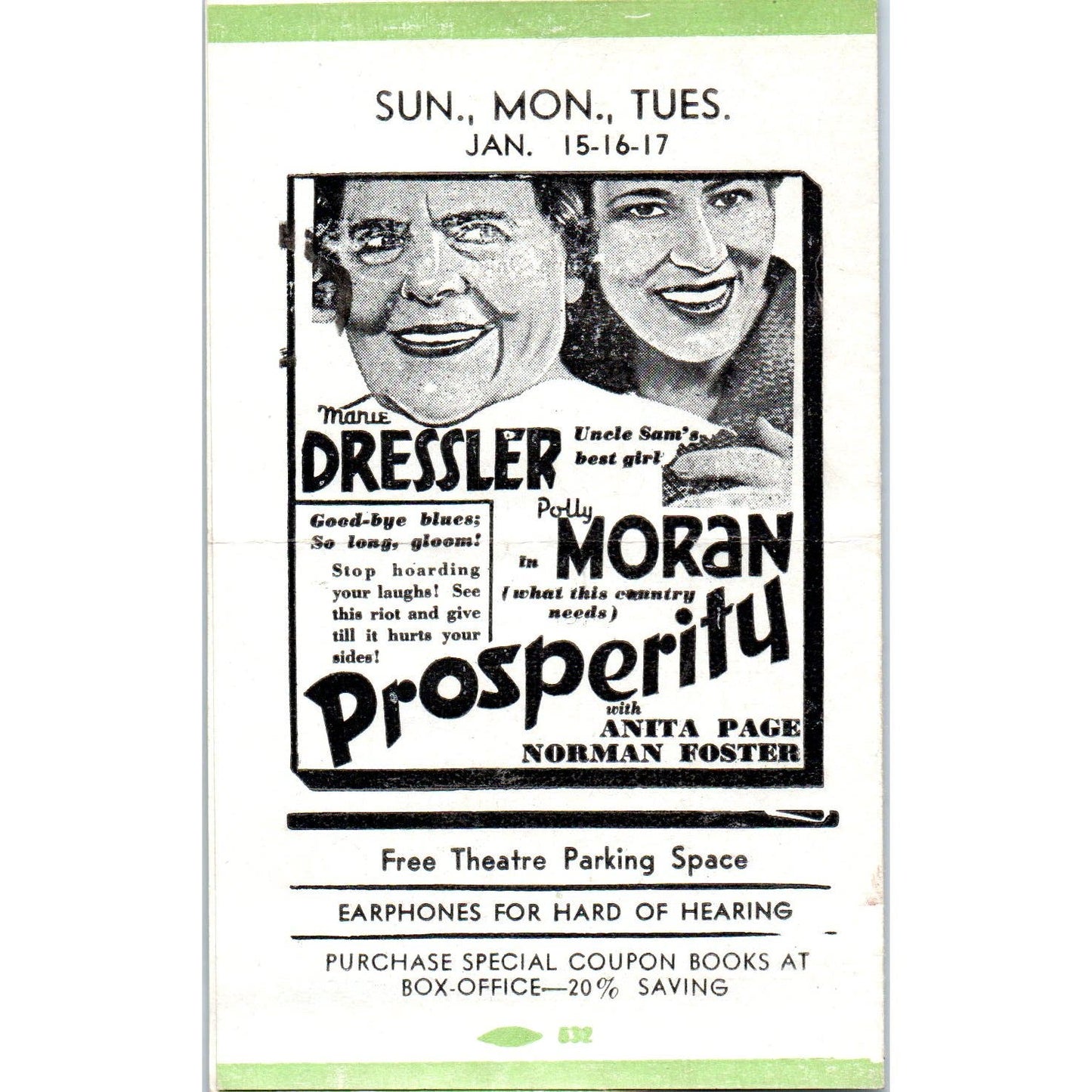 c1932 Johnny J. Jones Alcyon Theatre Program Will Rogers Too Busy to Work AB9