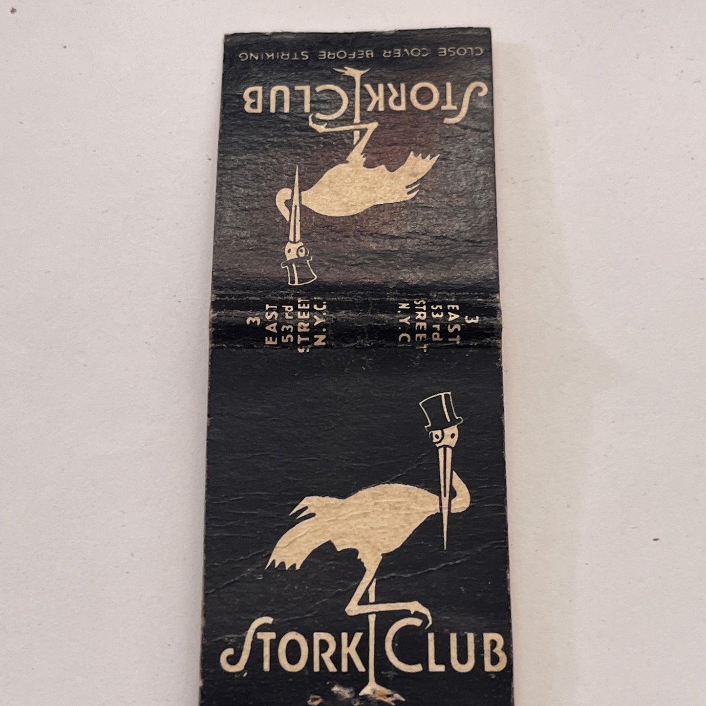 The Stork Club 3 East 53rd St NYC Vintage Matchbook Cover TB8-MB-15