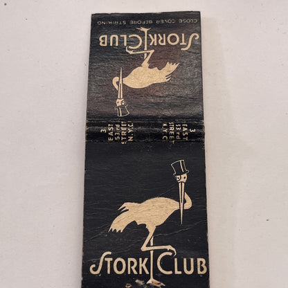 The Stork Club 3 East 53rd St NYC Vintage Matchbook Cover MM3-1