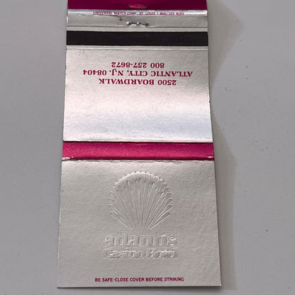 Atlantis Casino Hotel 2500 Boardwalk Atlantic City NJ Matchbook Cover TB6-MB1-9