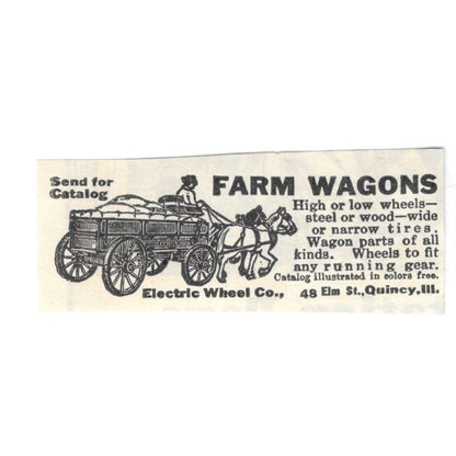 Electric Wheel Co Farm Wagons Quincy IL 1924 Ad AG3-S4