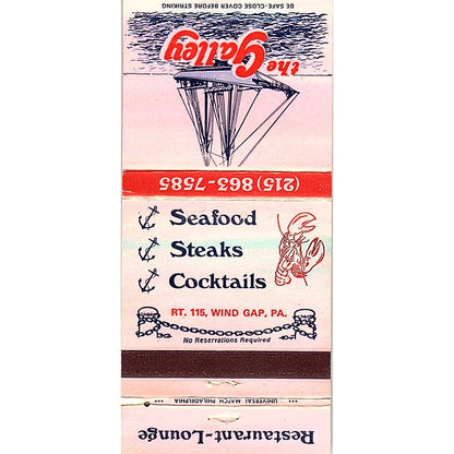The Galley Restaurant Wind Gap PA Vintage Matchbook MM5-8