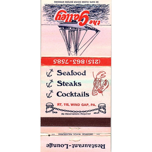 The Galley Restaurant Wind Gap PA Vintage Matchbook MM5-8
