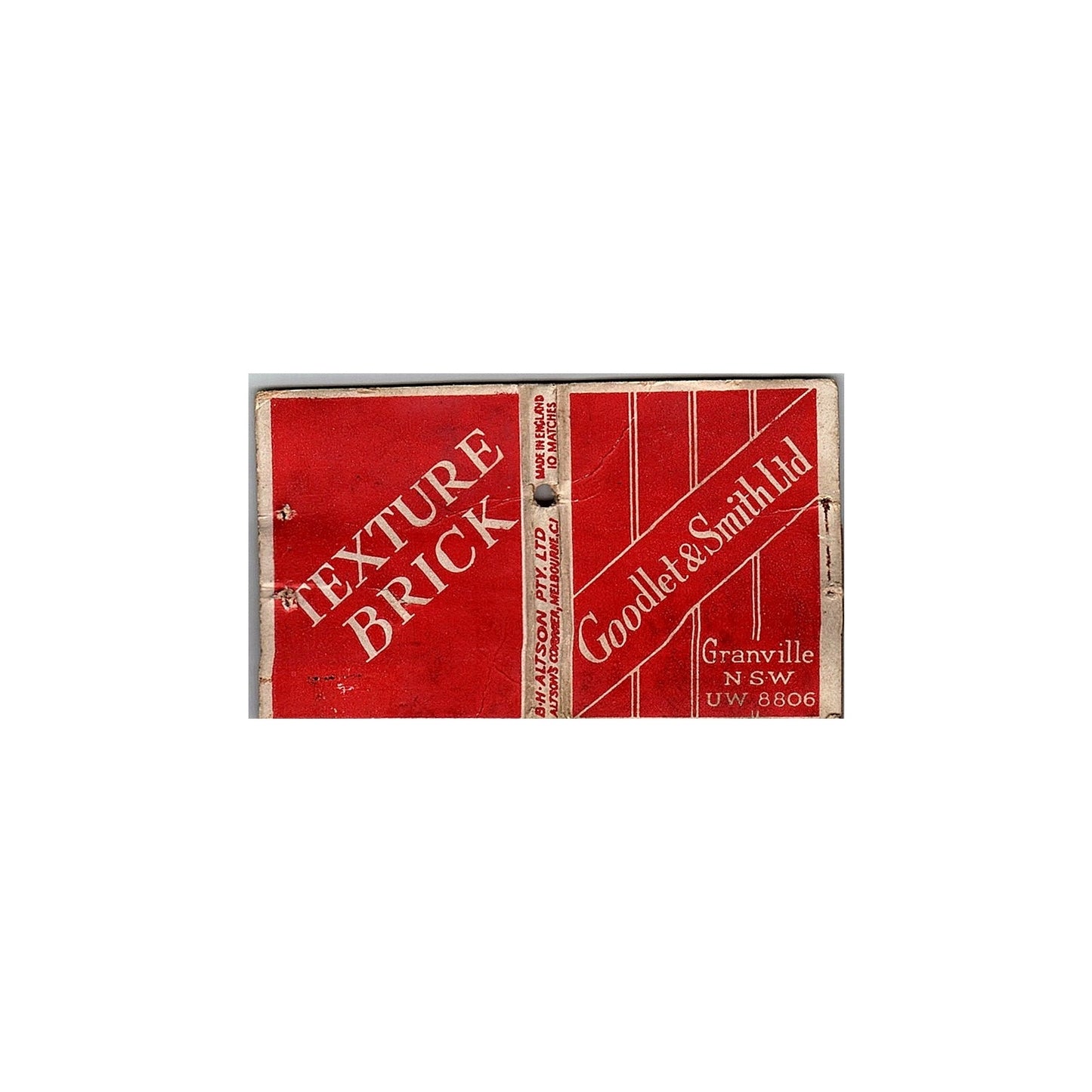Goodlet & Smith Ltd Granville NSW Vintage Matchbook TB6-MB2-8