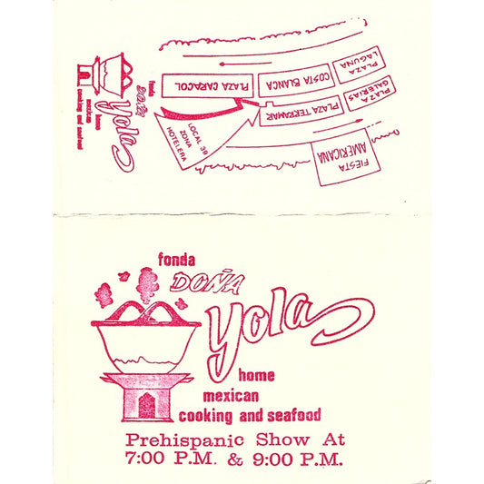 Fonda Doña Yola Mexican Food Cancun Mexico Vintage Business Card ML1-6
