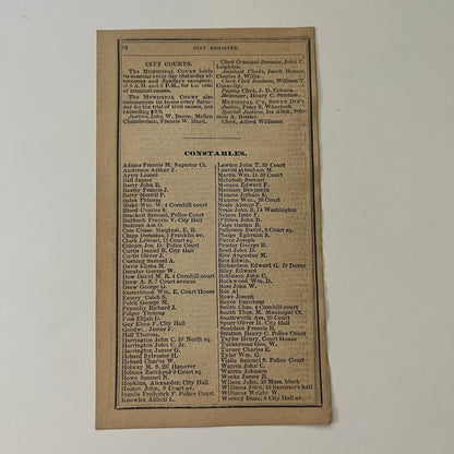 Boston US County Courts Listings 1871 Boston Almanac Clipping SAI2-H4