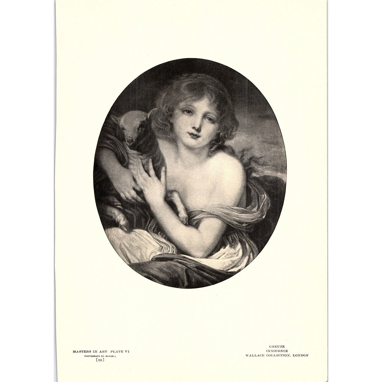 Innocence - Greuze - 1904 Litho Art Print AF5-6