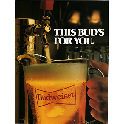 Budweiser - This Bud's For You Bar Tap 8x11" 1981 Ad D26