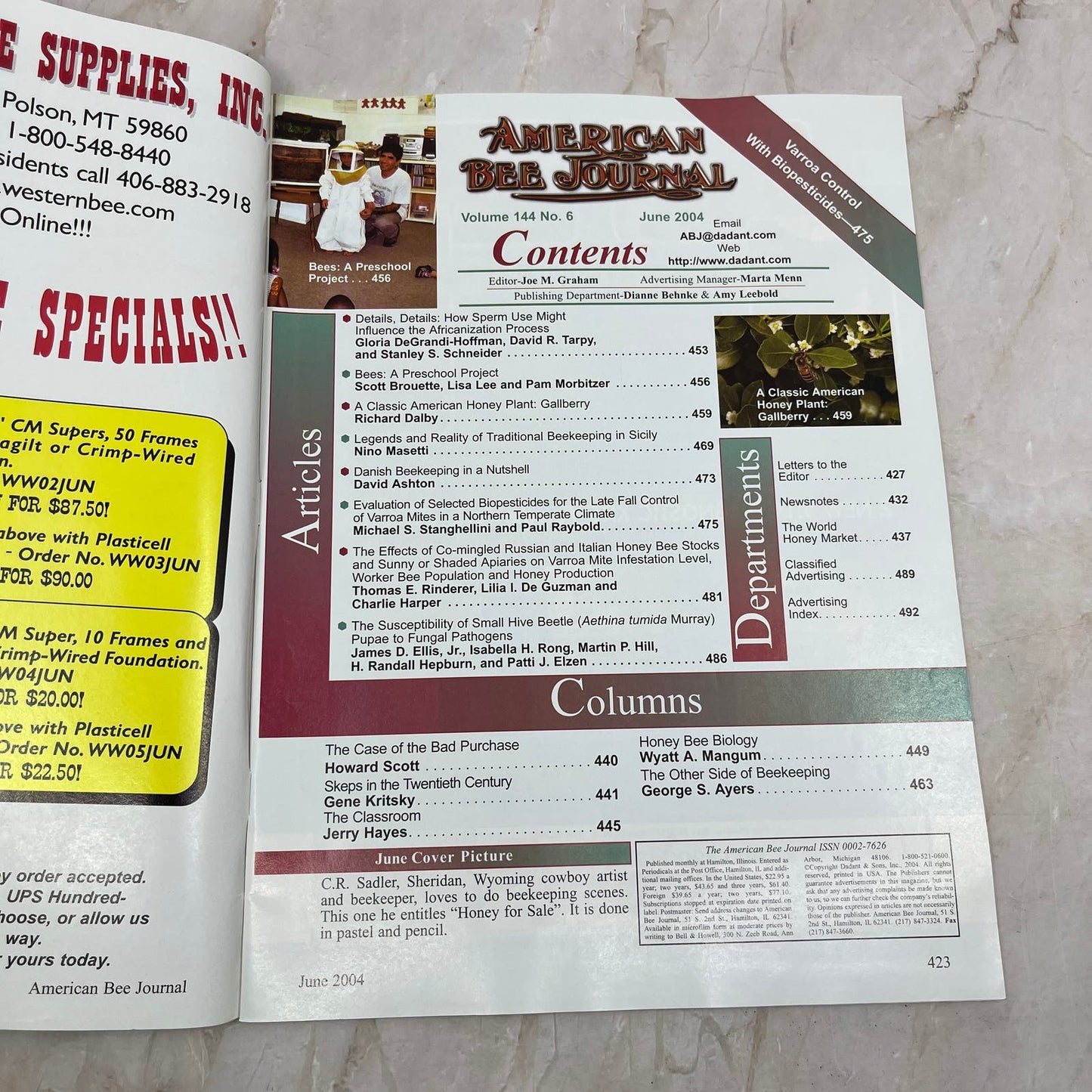 2004 June American Bee Journal Magazine Bees Beekeeping Honey M7