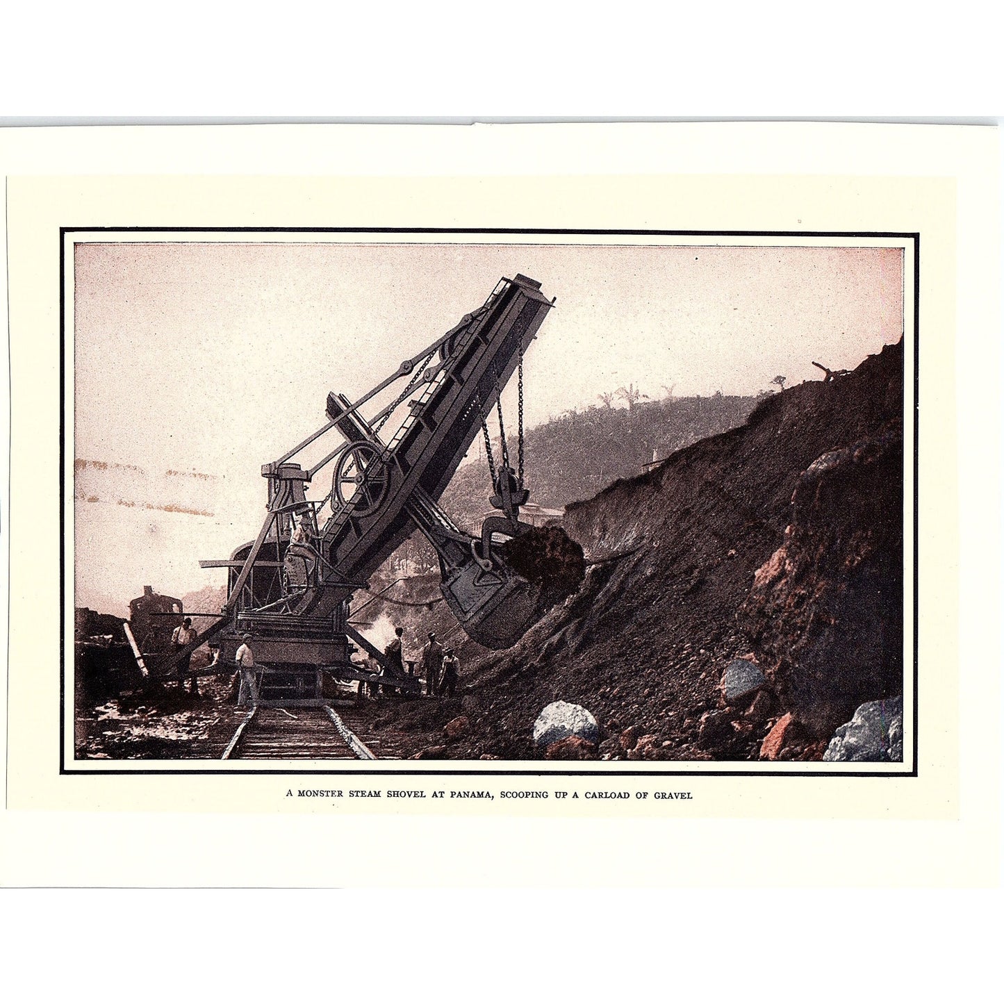 Monster Steam Shovel at Panama Scooping Gravel Antique Art Print 6x9 V4