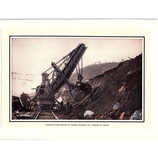 Monster Steam Shovel at Panama Scooping Gravel Antique Art Print 6x9 V4