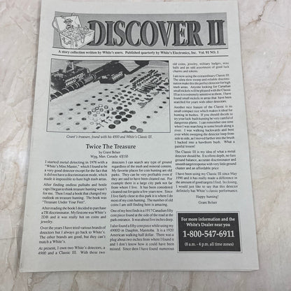 1991 White's Electronics - Discover II Newsletter - Metal Detectors Treasure M20