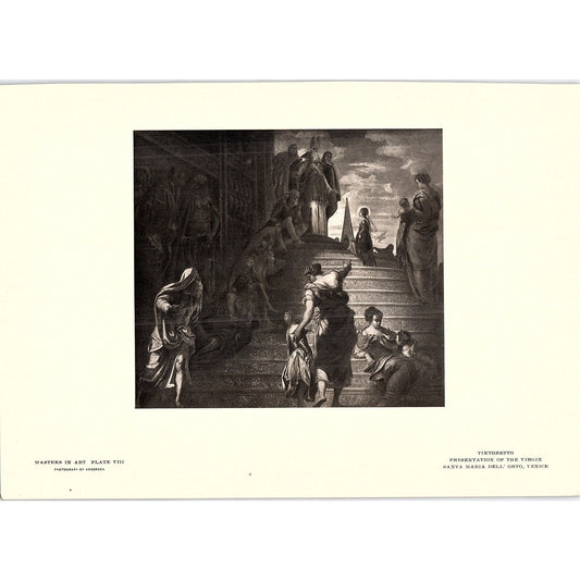 Presentation of the Virgin - Tintoretto - 1902 Litho Art Print AF4-12