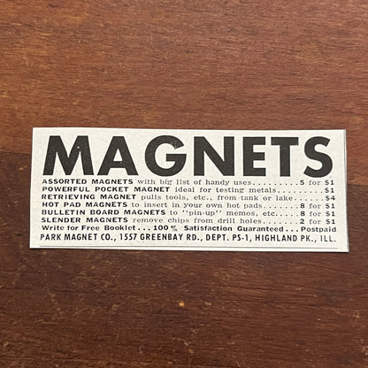 Park Magnet Co Highland Park Illinois 1955 Ad AG1-S1