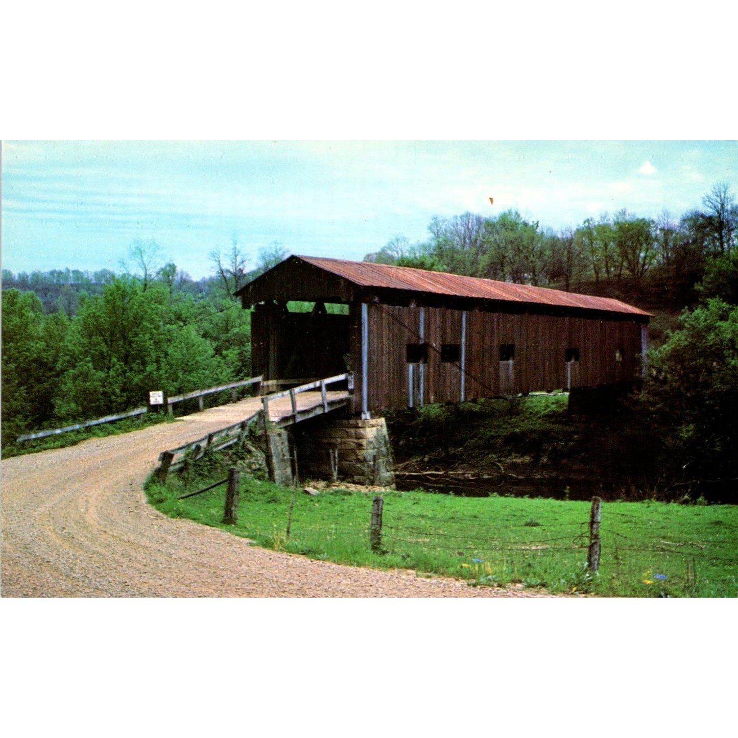 Washington County 28 Marietta Ohio Vintage Covered Bridge Postcard PC17