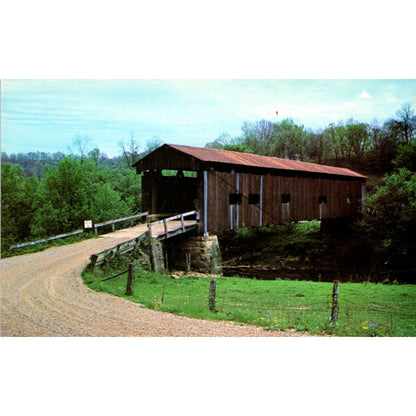 Washington County 28 Marietta Ohio Vintage Covered Bridge Postcard PC17