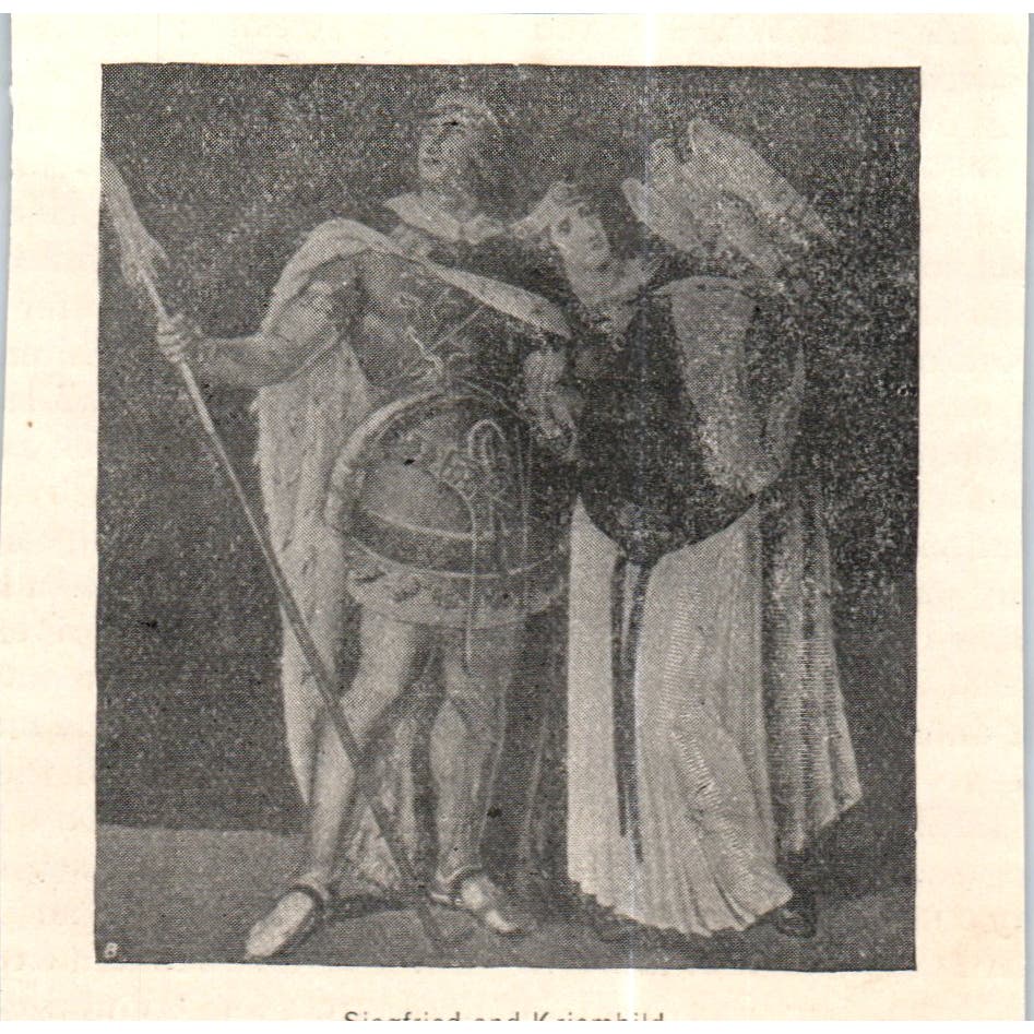 Siegfried and Kriemhild c1890 Victorian Print AE8-CH5