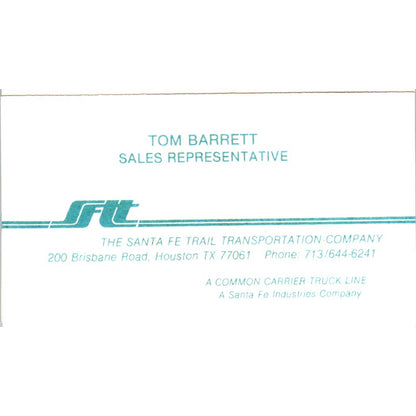 Roger Fellman The Santa Fe Trail Transportation Co Vintage Business Card SD4-B4
