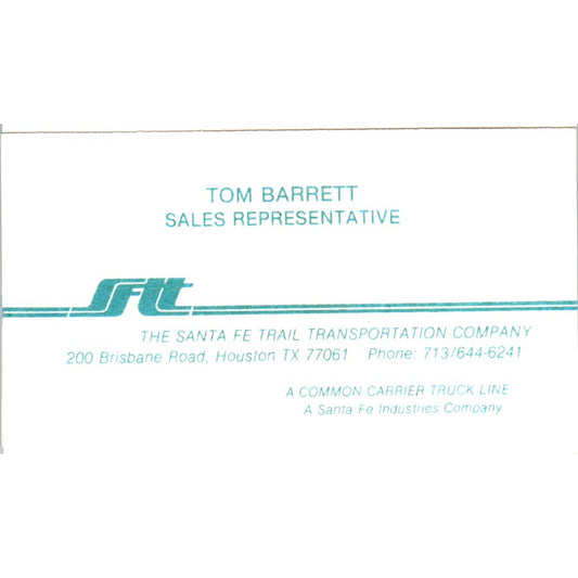 Roger Fellman The Santa Fe Trail Transportation Co Vintage Business Card SD4-B4