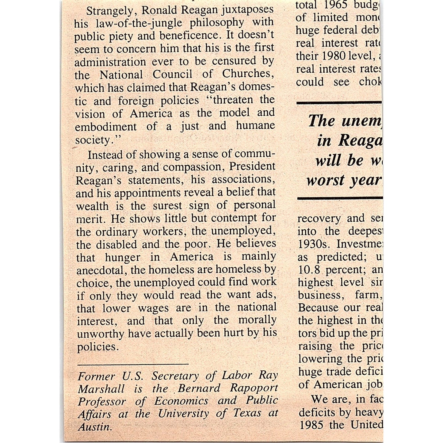 Central America Resource Center Austin TX 1984 Ad AF6-9