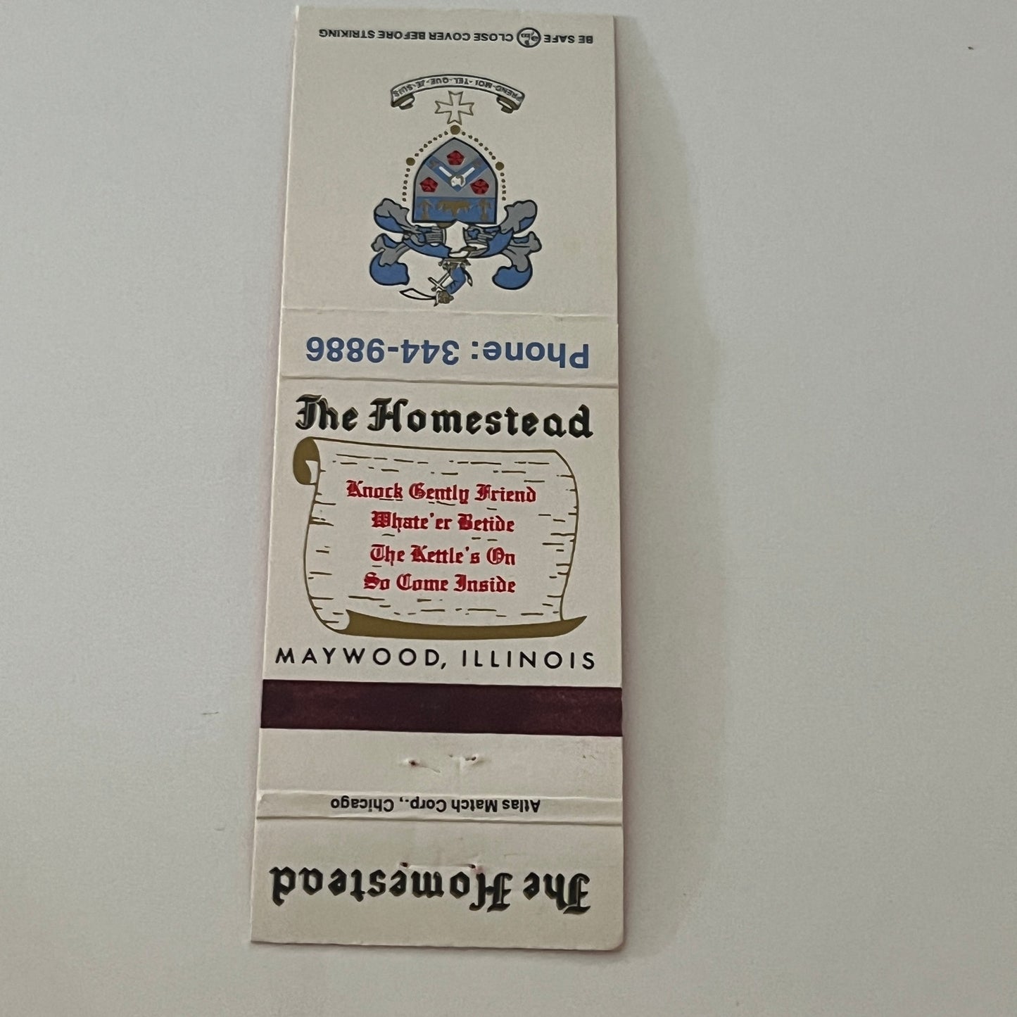 The Homestead Restaurant Maywood IL Matchbook Cover TB6-MB2-4