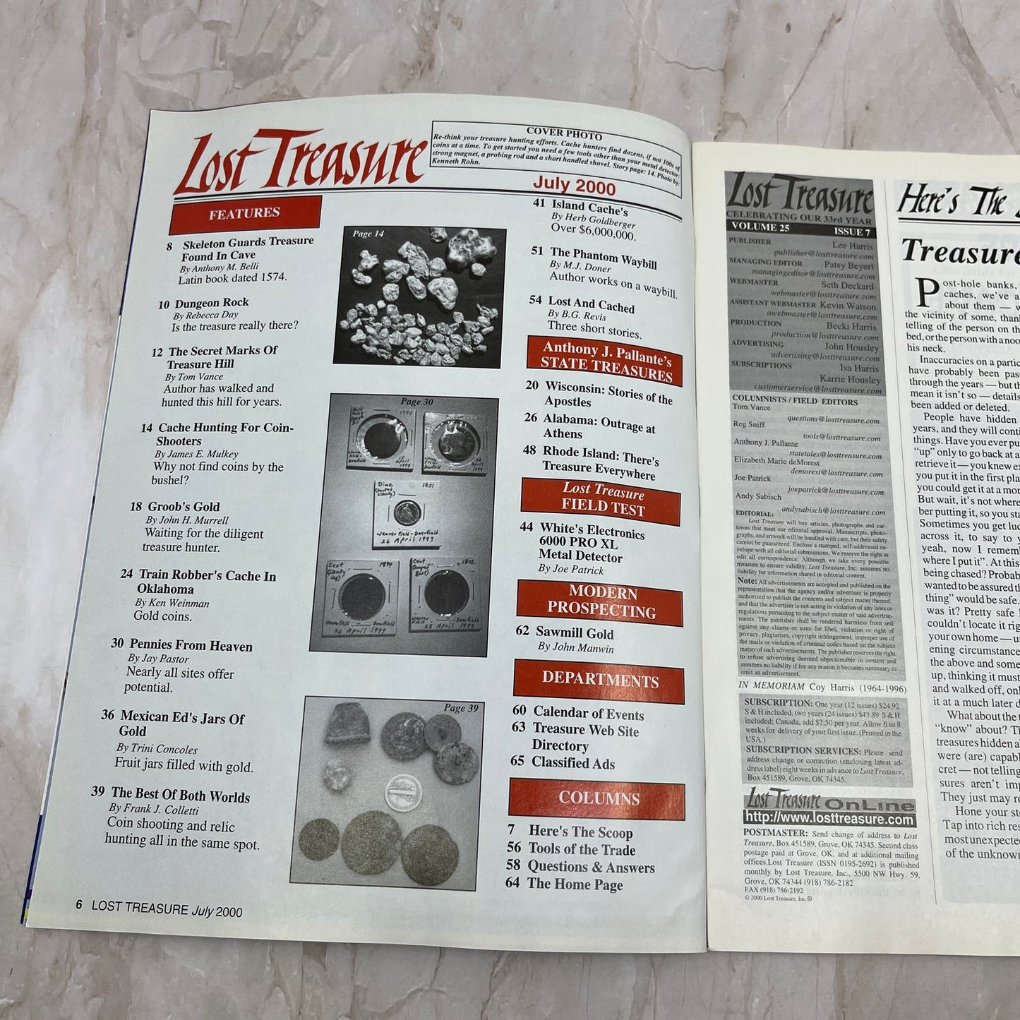 2000 July - Lost Treasure Magazine - Treasure Hunting Gold Prospecting M14