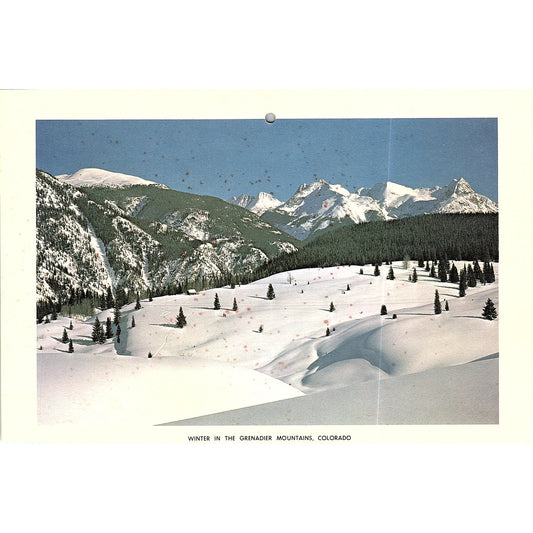 Winter in the Grenadier Mountains Colorado Vintage Art Print 5x7 V12