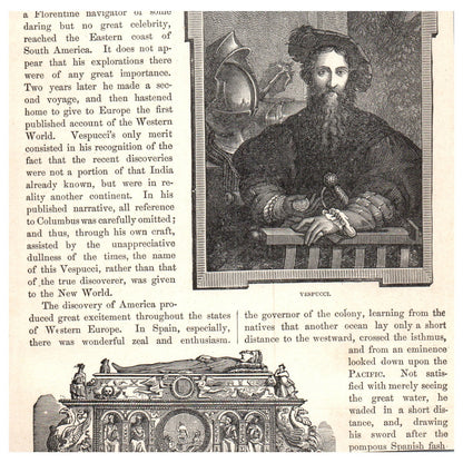 Balboa Takes Possession of the Pacific H Vogel 1911 Engraving Print AF5-8