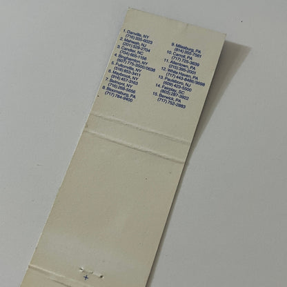 Roadway Motor Plazas Pennsylvania Vintage Matchbook Cover TB6-MB2-5