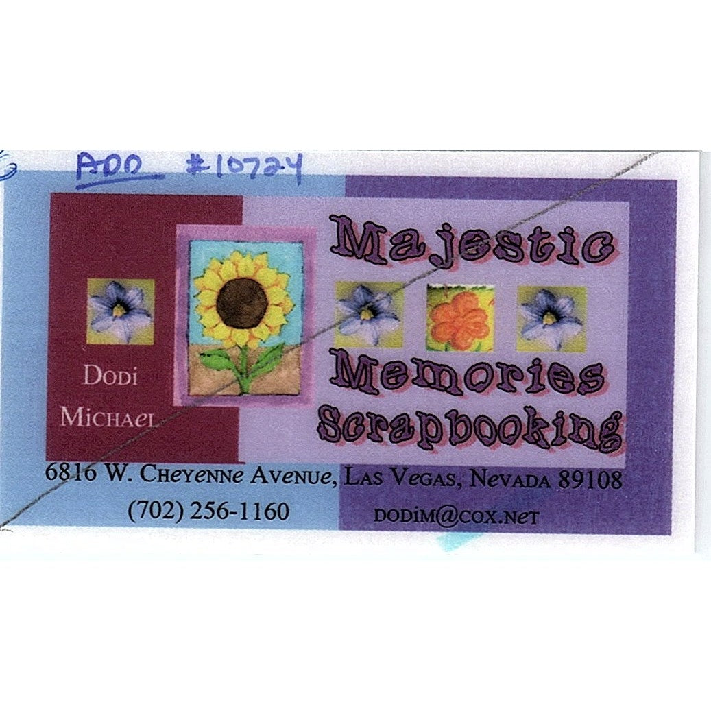 Dodi Michael Majestic Memories Scrapbooking Las Vegas NV Business Card SC9-B9