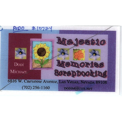 Dodi Michael Majestic Memories Scrapbooking Las Vegas NV Business Card SC9-B9