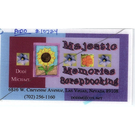 Dodi Michael Majestic Memories Scrapbooking Las Vegas NV Business Card SC9-B9