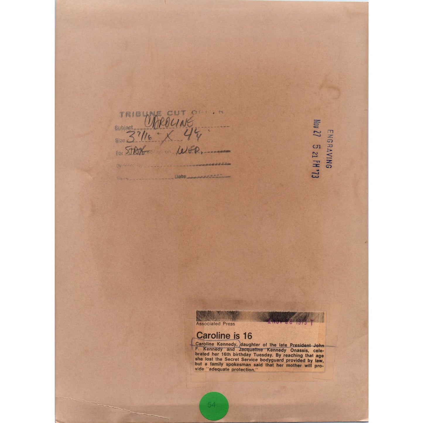 Caroline Kennedy Prepares for 16th Birthday 1973 8x10 Original Press Photo D1-P