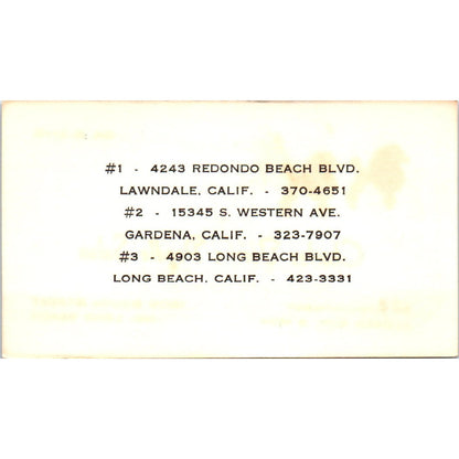 The Doggie Huts Dog Grooming Long Beach CA Vintage Business Card SD8-B15