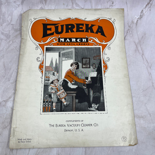 1923 Sheet Music Eureka March Compliments Of Eureka Vacuum Cleaner Ti5