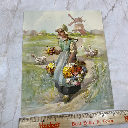 Vintage Art Print Dutch Girl 8x10 F. VonVrooland TI9-P4
