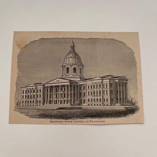 Kentucky State Capitol, at Frankfort 1894 Art Engraving SAG4-8