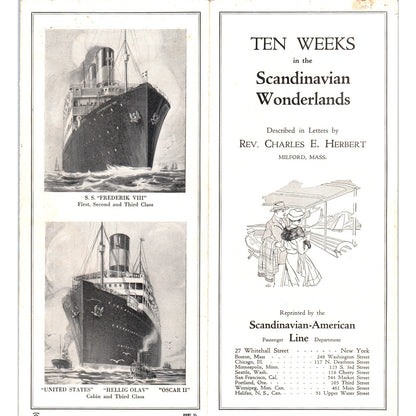 1923 Ten Weeks in the Scandinavian Wonderlands Scandinavian-American Line AF7-E9