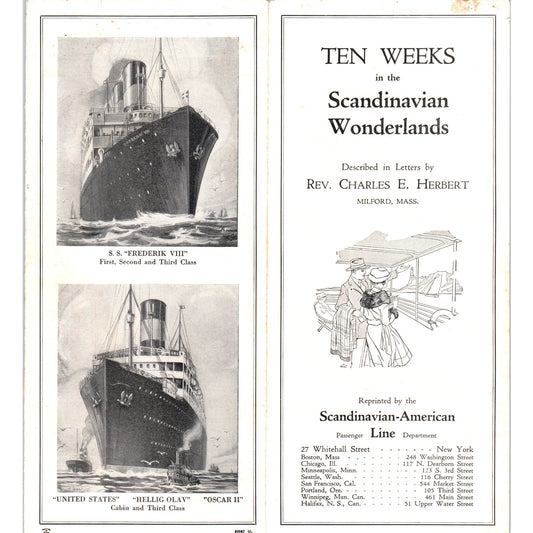 1923 Ten Weeks in the Scandinavian Wonderlands Scandinavian-American Line AF7-E9