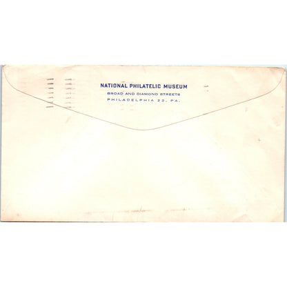 1956 National Philatelic Museum Philadelphia PA Postal Cover Envelope TG7-PC3