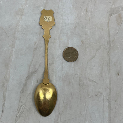 Vintage Greece Athens Parthenon Gold Tone Enamel Souvenir Spoon TG9-SP