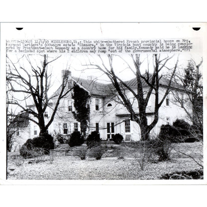 JFK Glenora Country Home Middleburg VA 1960 7x9 Original Press Photo D1-P