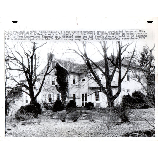JFK Glenora Country Home Middleburg VA 1960 7x9 Original Press Photo D1-P