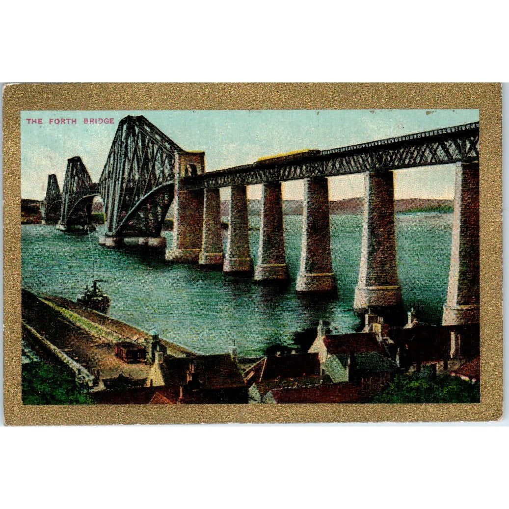 1911-12 The Forth Bridge Scotland Pan Handle Card Scrap Sights and Scenes AD8-Q3